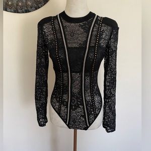 Victoria’s Secret Black Lace Cutout Bodysuit